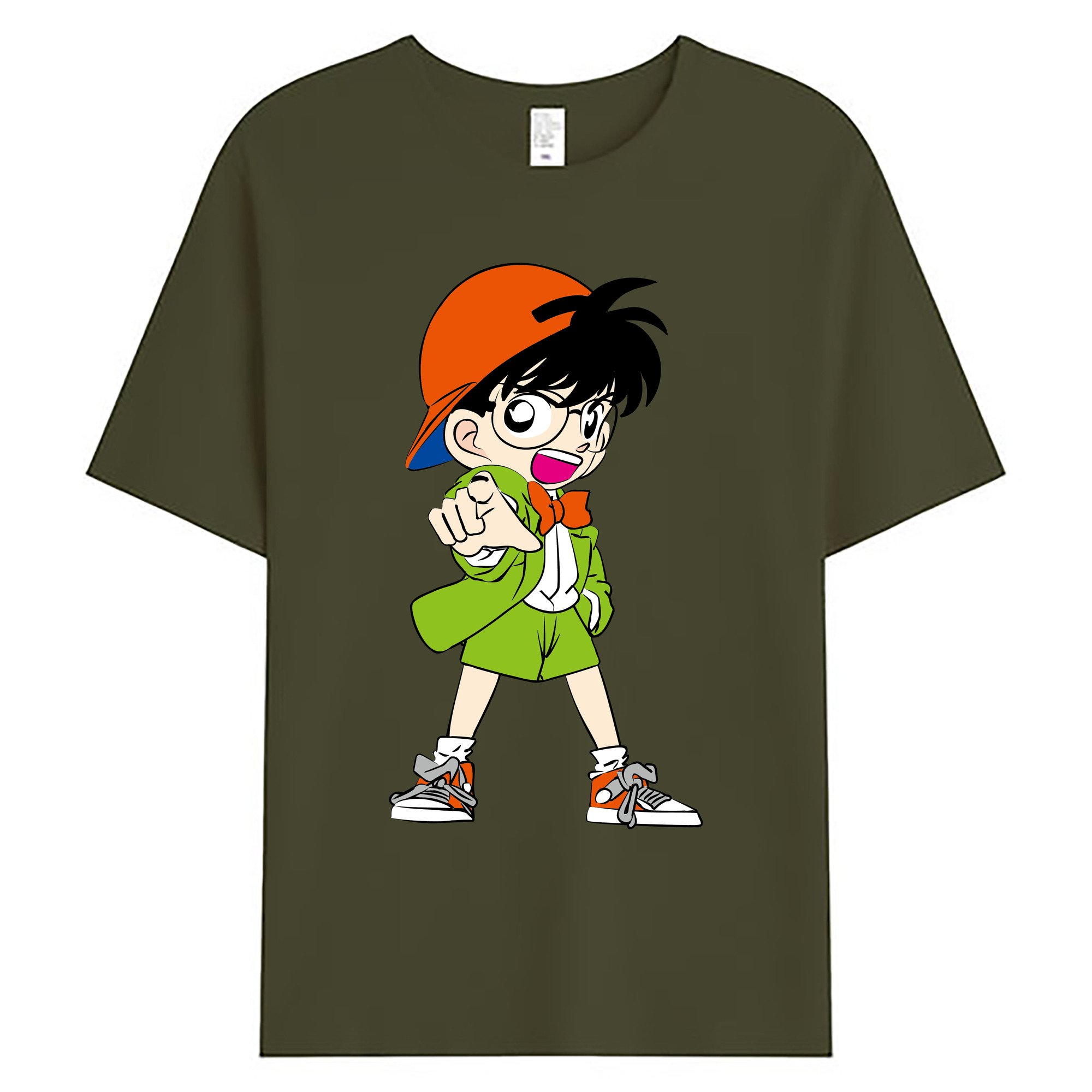 （画像用） 名探偵コナン 江戸川 コナン Detective Conan Conan Edogawa 綿100％ メンズ半袖Tシャツ｜肌触りやわらか＆通気性